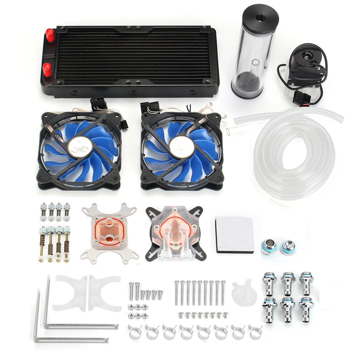 PC waterkoelingsset met 240 mm radiator, pomp, reservoir en CPU-blok ...